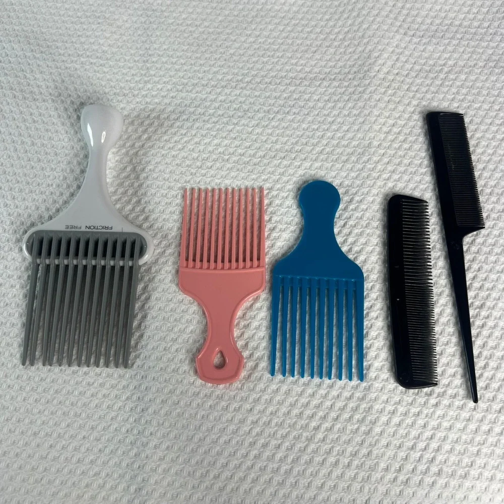 VTG 5pc Comb/Pick Set Cricket Conair Ace Hair Comb Pick Set Friction Free‎ Wide